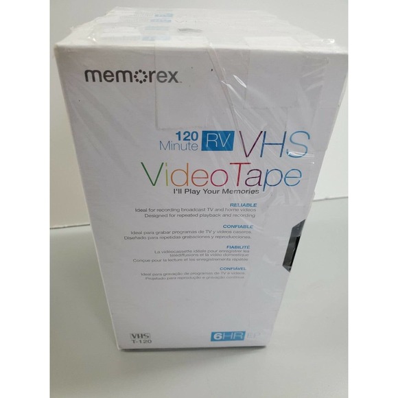 Memorex VHS Video Tapes Pack of 5 Blank T-120 120 Min RV VCR New in Pkg - Picture 4 of 5